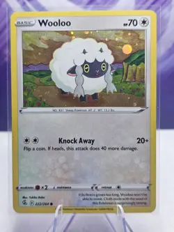 Wooloo 222/264 Fusion Strike Holo Swirl Common Pokemon Card 2021 SWIRL - Image 1