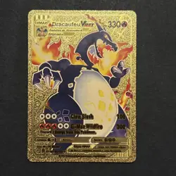 Dracaufeu VMAX Gigantamax SV 107/SV 122 Gold Foil Fan Art Pokemon Card - Image 1