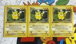 Pokemon Jungle Pikachu 1st Edition And Unlimited Lot Of 3 Cards LP 60/64 - Image 1