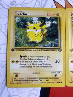 Pokemon Jungle Pikachu 1st Edition And Unlimited Lot Of 3 Cards LP 60/64 - Image 3
