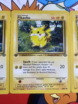 Pokemon Jungle Pikachu 1st Edition And Unlimited Lot Of 3 Cards LP 60/64 - Image 5