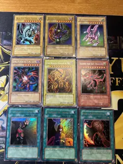 Vintage Yugioh Card Holo Collection 9 Cards #43 LOB DOD YMA - Image 1