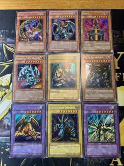 Vintage Yugioh Card Holo Collection 9 Cards #18 Secret Rares MFC LOB PSV IOC MRD - Image 1