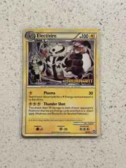 Electivire 20/102 Prerelease STAFF Holo SWIRL HGSS Triumphant Pokemon Card MINT - Image 1