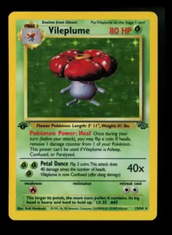 1st Edition Vileplume 15/64 Jungle 1999 WOTC Holo Rare Pokemon Card TCG - Image 1