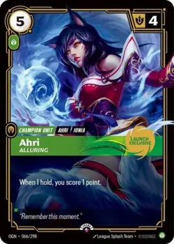 Riftbound Ahri Alluring (Launch Exclusive) NM Foil Riftbound Promotional Cards - Image 1