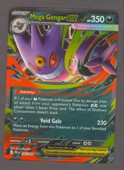 Mega Gengar ex 056/094 Phantasmal Flames Double Rare Holo Pokemon Card NM - Image 1