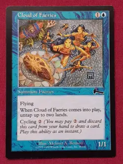 Magic The Gathering URZA'S LEGACY CLOUD OF FAERIES blue card MTG - Image 1
