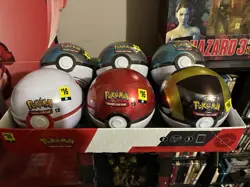 6 Pokemon TCG Poke Ball Tins Factory Sealed Display Case Q4 2025 Pokeballs - Image 1