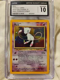 Mew Pokemon (2000) Black Star Promos -9 Holo- Pokemon League - Image 1