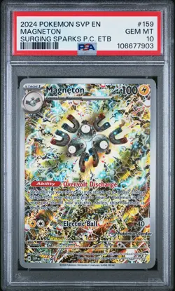 2024 POKEMON SVP EN-SV BLACK STAR PROMO #159 MAGNETON PSA 10 - Image 1