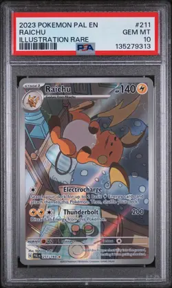 2023 POKEMON PAL EN-PALDEA EVOLVED ILLUSTRATION RARE #211 RAICHU PSA 10 - Image 1
