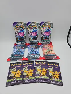 6x Pokemon Temporal Forces Sleeved Booster Packs +4x Trick Or Trade - Image 1