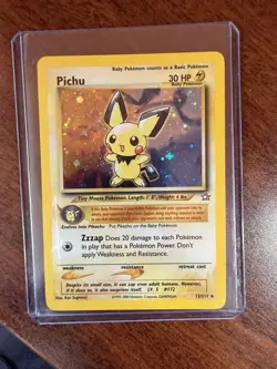 Pokemon TCG Pichu Holo Rare Neo Genesis 12/111 EXCELLENT NEAR MINT vintage WOTC - Image 1