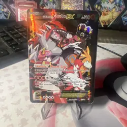 Pokemon TCG Team Magma's Groudon-EX Double Crisis Holo HP-Poor 15/34 - Image 1