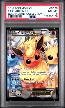 2016 POKEMON XY GENERATIONS RADIANT COLLECTION #RC28 FA/FLAREON EX GEN PSA 8 - Image 1