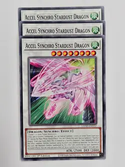 Yu Gi Oh - 3x L5DD-ENY37 Accel Synchro Stardust Dragon - Common - Image 1