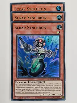 Yu Gi Oh - 3x L5DD-ENY04 Scrap Synchron - Ultra Rare - Image 1