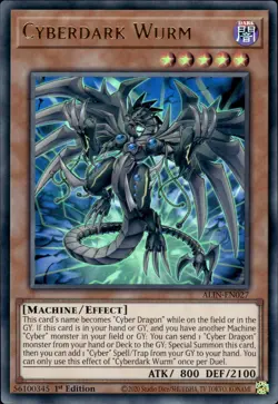 Cyberdark Wurm - Ultra Rare 1st Edition ALIN-EN027 - NM - YuGiOh - Image 1
