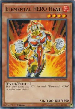 1x (NM) Elemental HERO Heat - SDHS-EN005 - Common - 1st Edition YuGiOh - Image 1