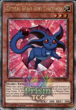 1st ed Crystal Beast Ruby Carbuncle QCR MP24-EN020 Yugioh - Image 1