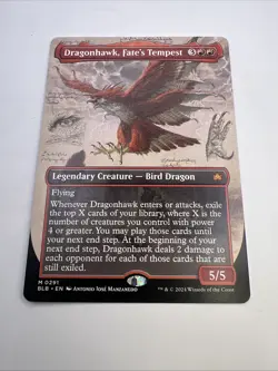 MTG Dragonhawk, Fate's Tempest, Borderless, Bloomburrow NM/M Card 0291 - Image 1