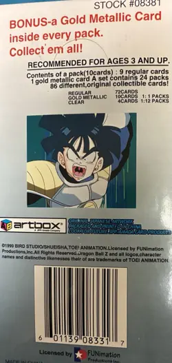 1999 Dragonball Z Series 3 Artbox Trading Card Art Box 24 Booster packs # 1510 - Image 5