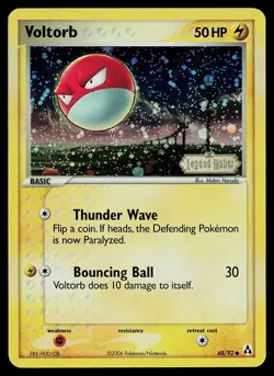 Pokemon Card - Voltorb Legend Maker Stamped 68/92 Common Reverse Holo - Image 1