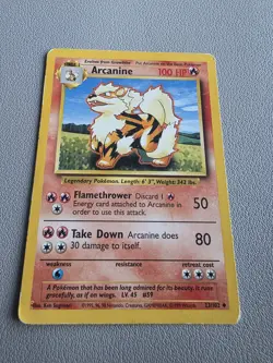 Pokemon TCG Card Arcanine 23/102 Uncommon Base Set Unlimited Vintage WOTC MP - Image 1