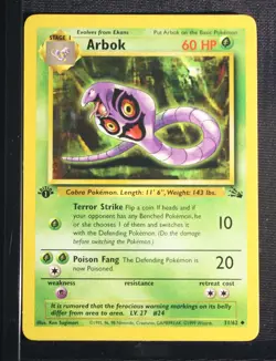 PSA 9 MINT 1999 Pokemon Fossil #31 Arbok 1st Edition !!! - Image 3