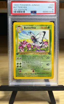 1999 Pokemon Jungle 1st edition Butterfree PSA 9 MINT 33/64 WOTC - Image 1