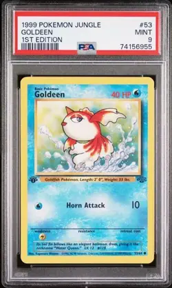 1999 Pokemon Jungle 1st Edition Goldeen 53/64 PSA 9 Mint - Image 1