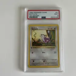 1999 POKEMON BASE SET 1ST EDITION #61 RATTATA PSA 9 - Image 1