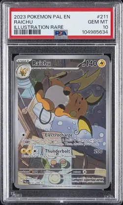 2023 POKEMON PAL EN-PALDEA EVOLVED ILLUSTRATION RARE #211 RAICHU PSA 10 - Image 1