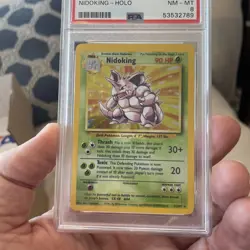 1999 POKEMON GAME #11 NIDOKING-HOLO PSA 8 - Image 2
