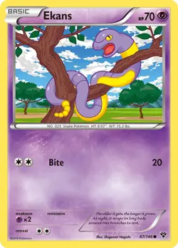 Ekans 47/146 XY Base Set Common PERFECT MINT! Pokemon - Image 1