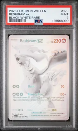 Pokemon TCG Reshiram ex 173/086 White Flare Black White Rare PSA 9 - Image 1
