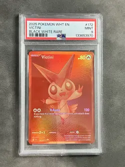 2025 POKEMON WHITE FLARE VICTINI 172/086 PSA MINT 9 - Image 2