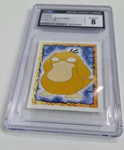 1998 Pokemon Merlin Psyduck Series 1-54 Sticker CGC 8 NM/Mint - Image 5