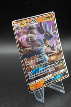 Pokemon TCG Lucario GX SM100 Black Star Promo Holo LP/ MP Condition See Photos + - Image 4