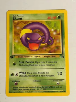 Ekans 46/62 1st Edition Fossil Set Pokemon NON HOLO TCG WOTC * NEVER PLAYED - Image 1