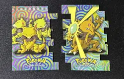 Topps Pokemon Series 2 Die-Cut Evolution Lot of 2 - EV7 8 Abra Kadabra Embossed - Image 1