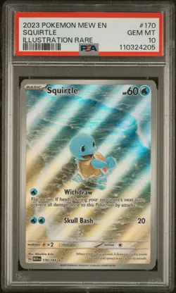 2023 POKEMON MEW EN-151 ILLUSTRATION RARE #170 SQUIRTLE PSA 10 - Image 3