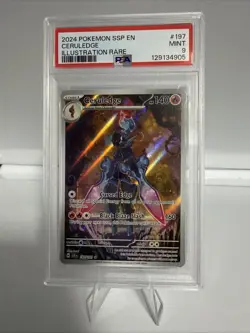 2024 Pokemon SSP EN CERULEDGE ILLUSTRATION RARE PSA MINT 9 - Image 4