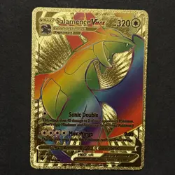 Salamance Vmax Rainbow Gold Foil Fan Art Pokemon Card 194/189 - Image 1