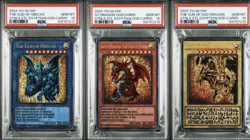 PSA 10 Yu-Gi-Oh! TCG 25th Stainless Steel Egyptian God Cards Continuous Japanese - Image 1