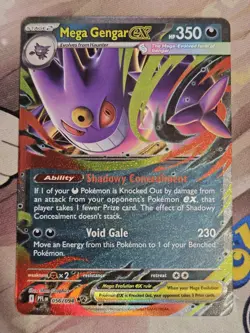 Mega Gengar ex 056/094 Phantasmal Flames Double Rare Holo Pokemon Card NM - Image 1