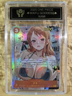 NAMI One Piece Waifu Goddess Manga Card CUSTOM MADE Black label - Image 3