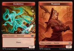 MTG Commander TDM TOKEN Elemental #0017 Warrior #0013 PLAYSET 4X X4 - Image 1
