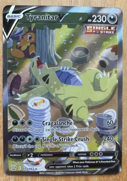 Tyranitar V (Alternate Full Art) 155/163 Swsh05: Battle Styles Holo (NM) Pokemon - Image 1